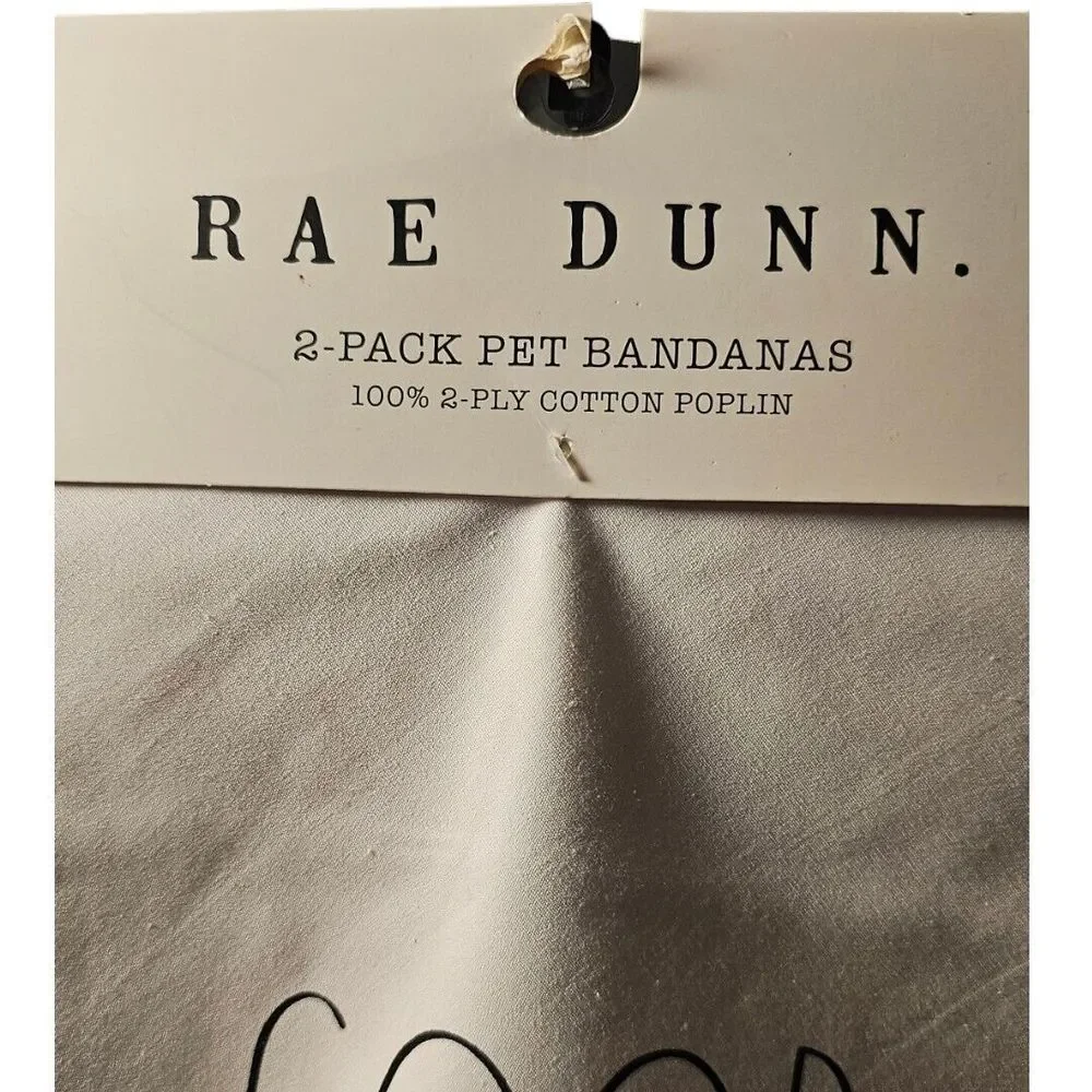 Rae Dunn 2 Pack Pet Bandannas Good Girl Size L/XL 100% Cotton NWT - Picture 3 of 5